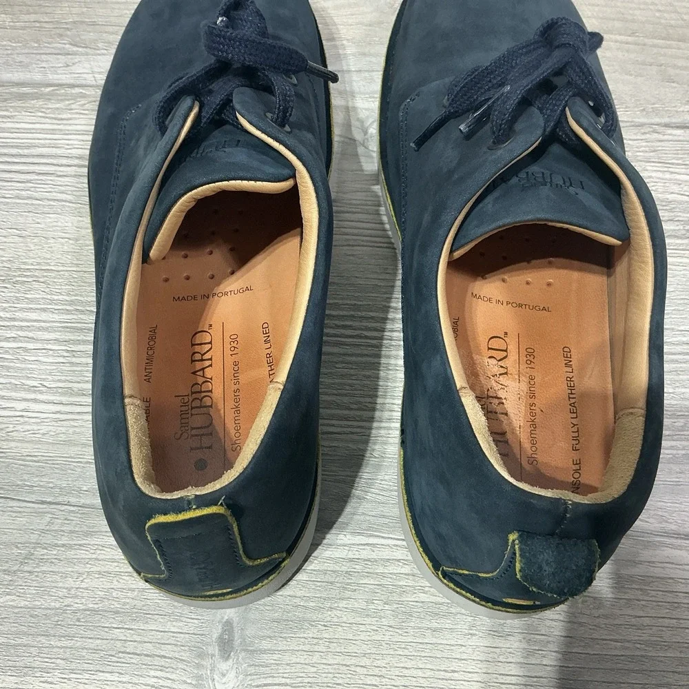 Samuel Hubbard Mens Size 10 M US M1100-016 Lace Up Navy Nubuck Leather Shoes